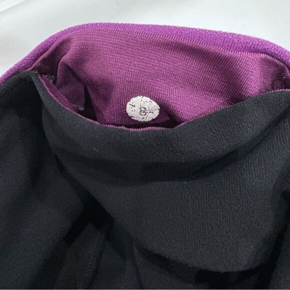 Vintage Lululemon Reversible Yoga Pants Women Black Purple Size 8 Wide Leg - Picture 6 of 8